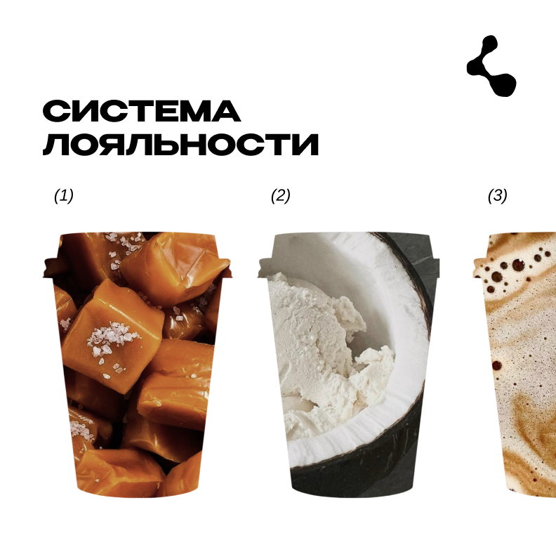 Вы получаете 10% от суммы каждого чека на свою карту и можете оплачивать накопленными баллами до половины стоимости следующих заказов.